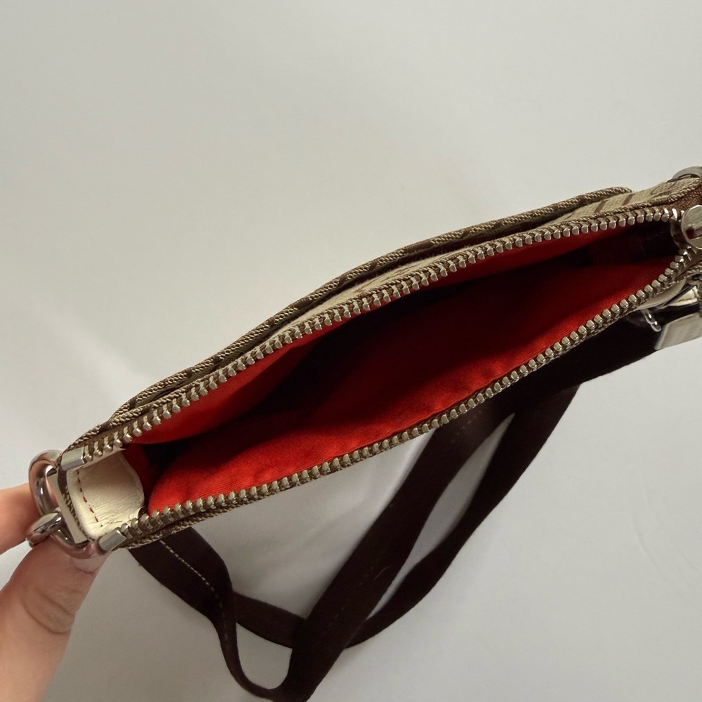Coach Beige and Brown Signature Crossbody Messenger - Picture 3 of 3